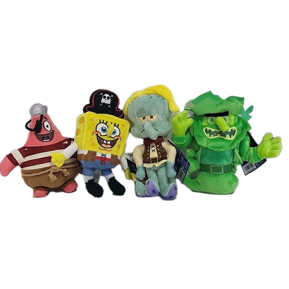 SpongeBob Movie Search for SquarePants‎ Plush 4 - Squidward Patrick Dutchman NWT